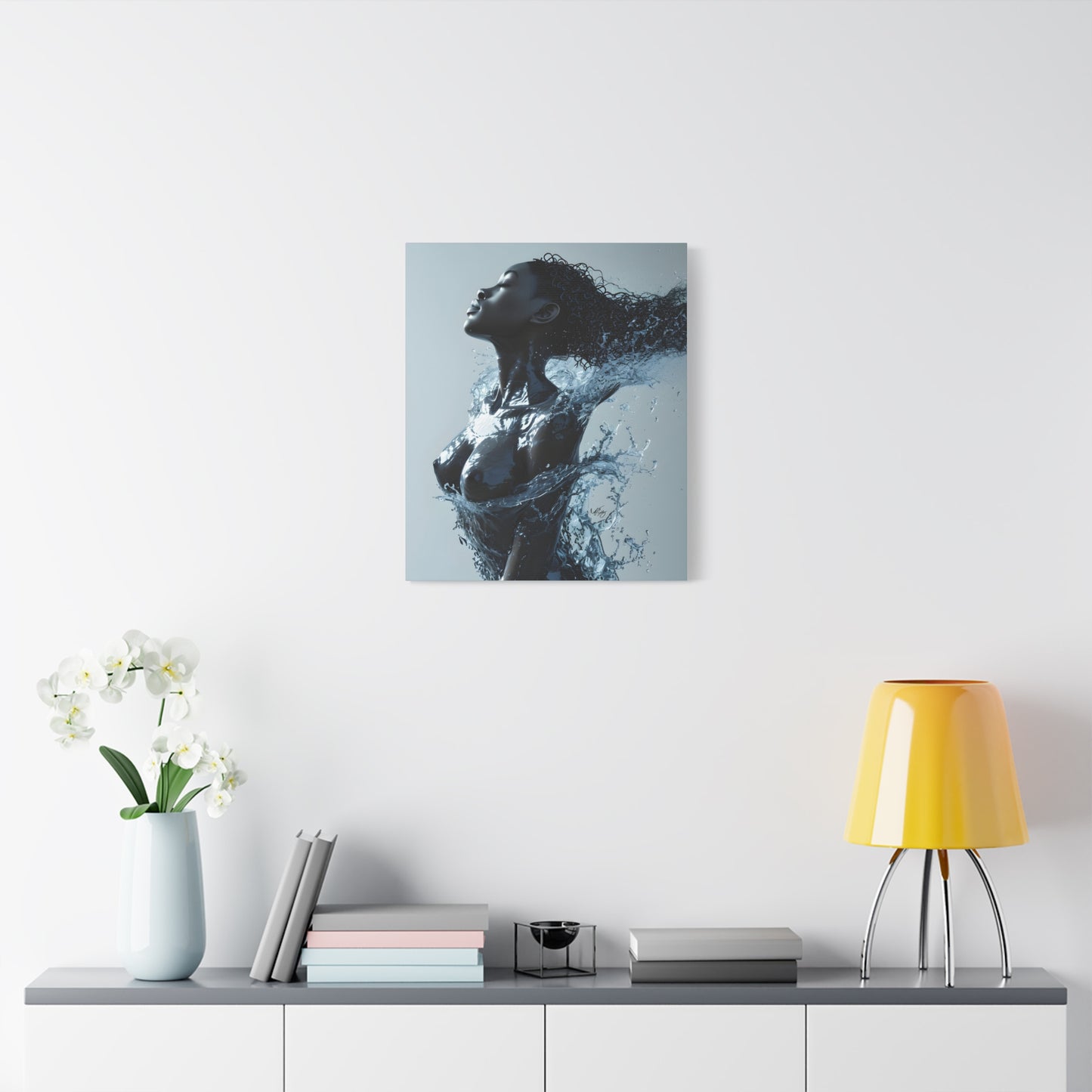 Moisturized and Unbothered Afrocentric Black Woman Art Canvas Wall Print