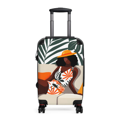 Relaxing In Abstract Black Art Hardshell Hardside Lockable Spinner Suitcase Luggage