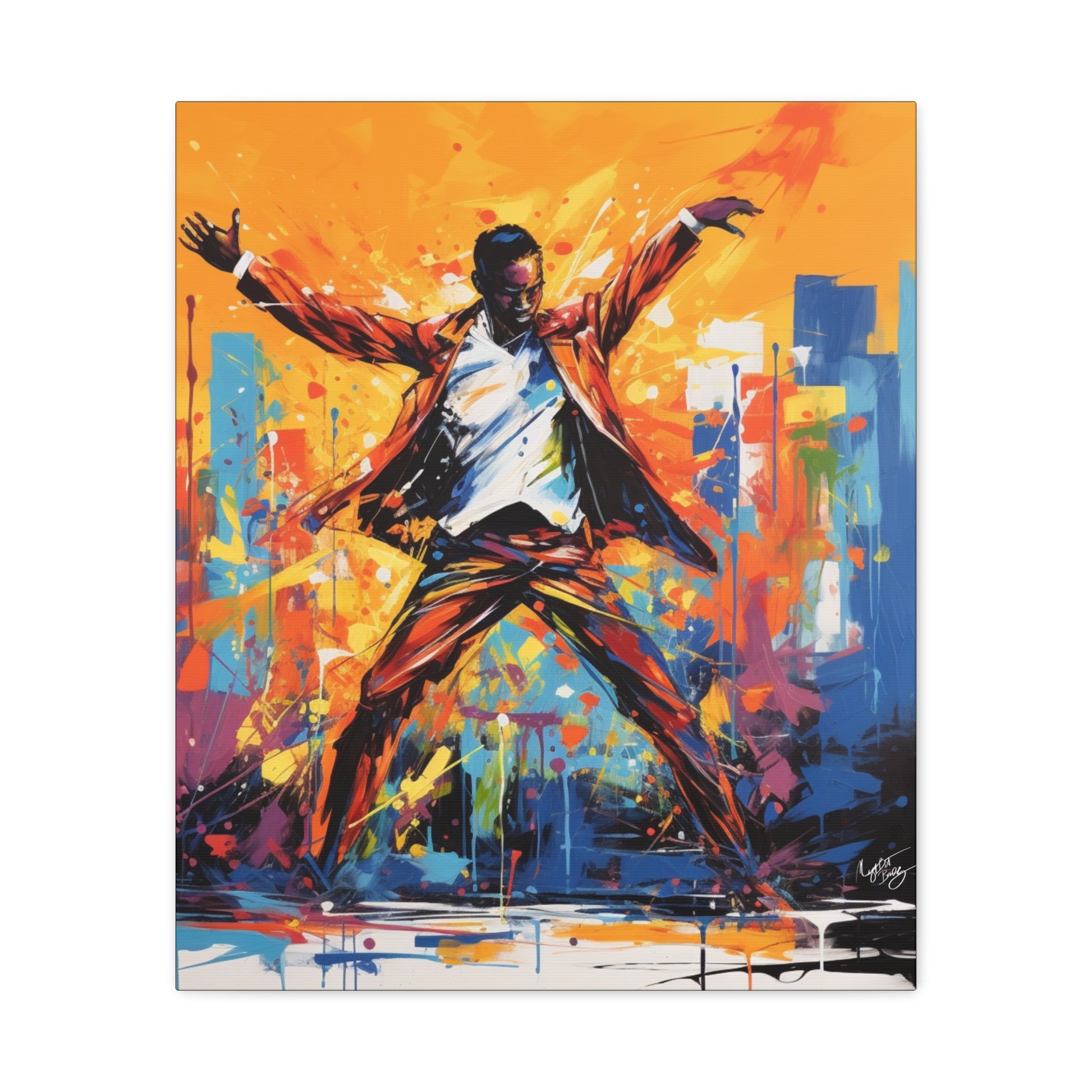 The Jazz Dancer Afrocentric Abstract Black Art Canvas Wall Print - Xtreme Shopper