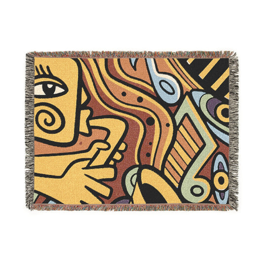 A Little Jazzy Abstract Art Woven Throw Blanket
