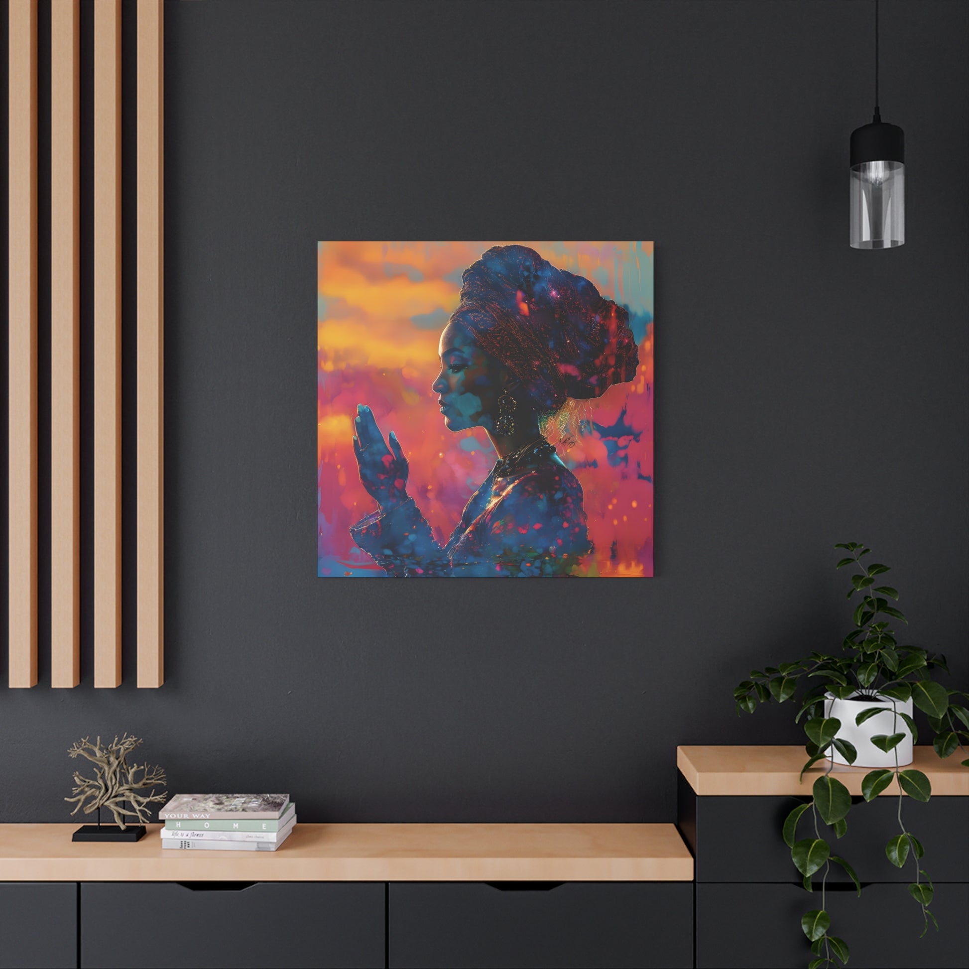 Manifest It Afrocentric Black Woman Art Canvas Wall Print - Xtreme Shopper