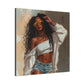 Never Let Them See You Sweat Afrocentric Black Woman Art Canvas Wall Print
