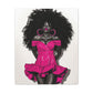 Pink Is My Color Black Woman Art Canvas Wall Print