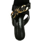 Evelane Metallic Chain Heeled Diamante Sandals - Xtreme Shopper