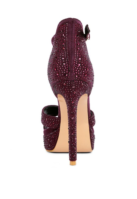 REGALIA Diamante Studded High Heel Dress Sandals - Xtreme Shopper