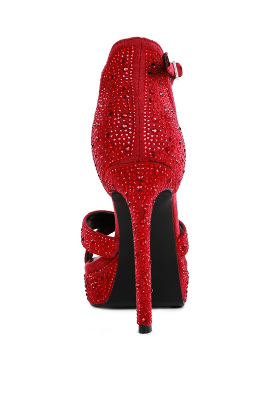 REGALIA Diamante Studded High Heel Dress Sandals - Xtreme Shopper