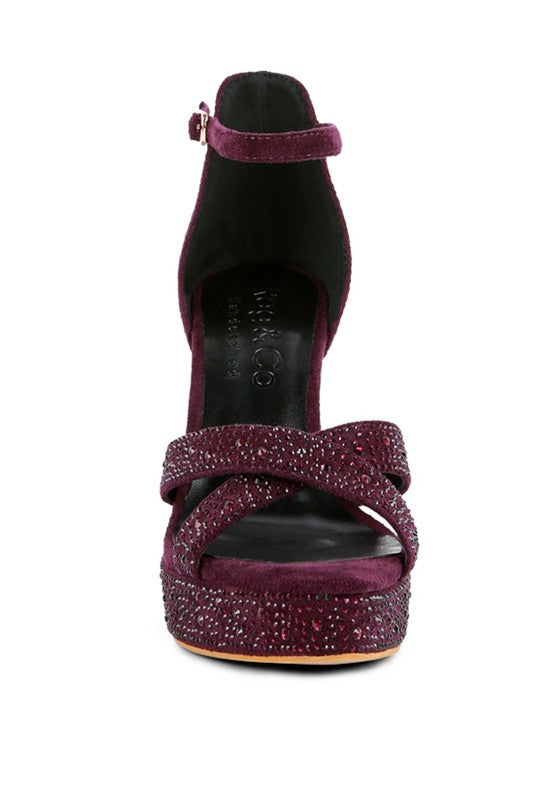 REGALIA Diamante Studded High Heel Dress Sandals - Xtreme Shopper