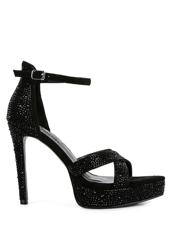 REGALIA Diamante Studded High Heel Dress Sandals - Xtreme Shopper