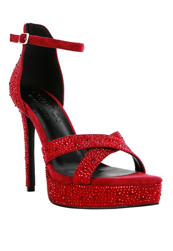 REGALIA Diamante Studded High Heel Dress Sandals - Xtreme Shopper