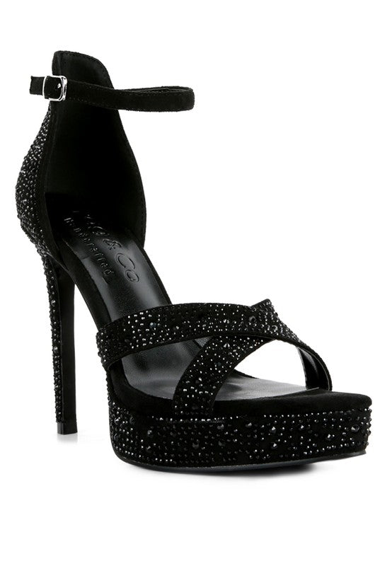 REGALIA Diamante Studded High Heel Dress Sandals - Xtreme Shopper