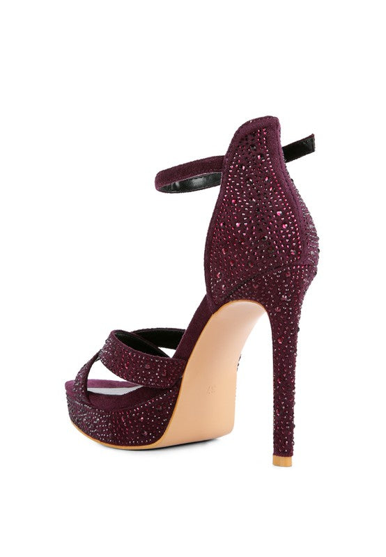 REGALIA Diamante Studded High Heel Dress Sandals - Xtreme Shopper