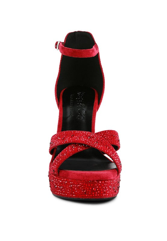 REGALIA Diamante Studded High Heel Dress Sandals - Xtreme Shopper