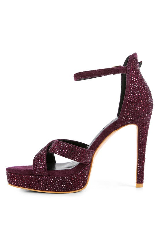 REGALIA Diamante Studded High Heel Dress Sandals - Xtreme Shopper