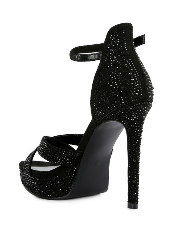 REGALIA Diamante Studded High Heel Dress Sandals - Xtreme Shopper
