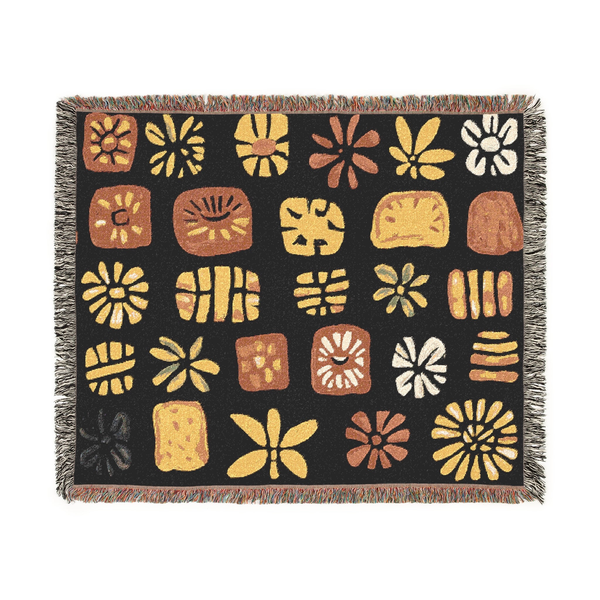 Abstract Afrocentric Art Woven Throw Blanket