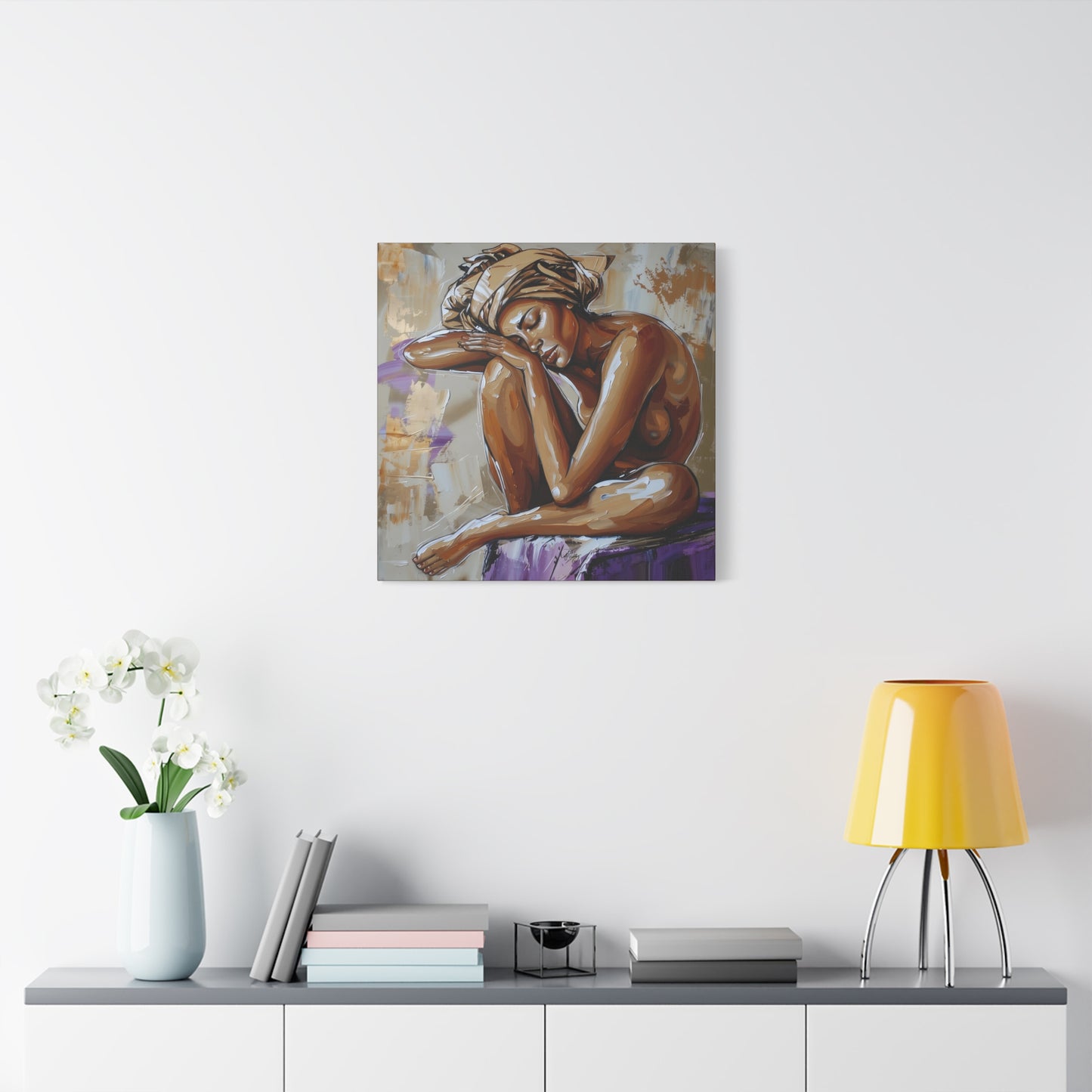 Home Alone Black Woman Art Canvas Wall Print