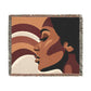 Shades of Peace Afrocentric Black Woman Abstract Art Woven Throw Blanket