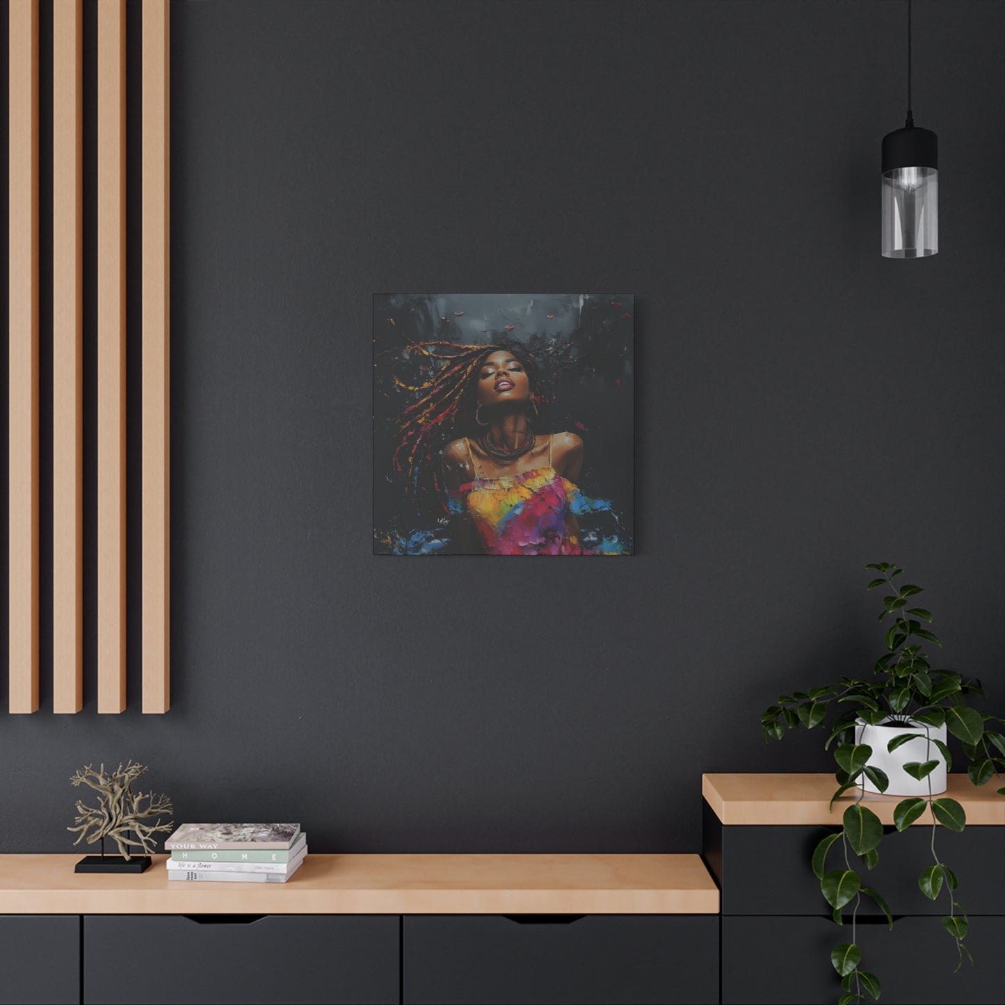 Euphoria Afrocentric Black Woman Abstract Art Canvas Wall Print - Xtreme Shopper