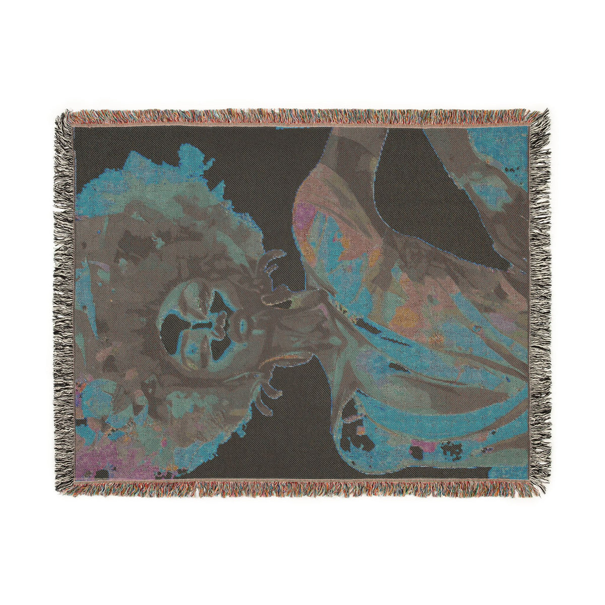 Everything About Me Black Woman Art Woven Throw Blanket