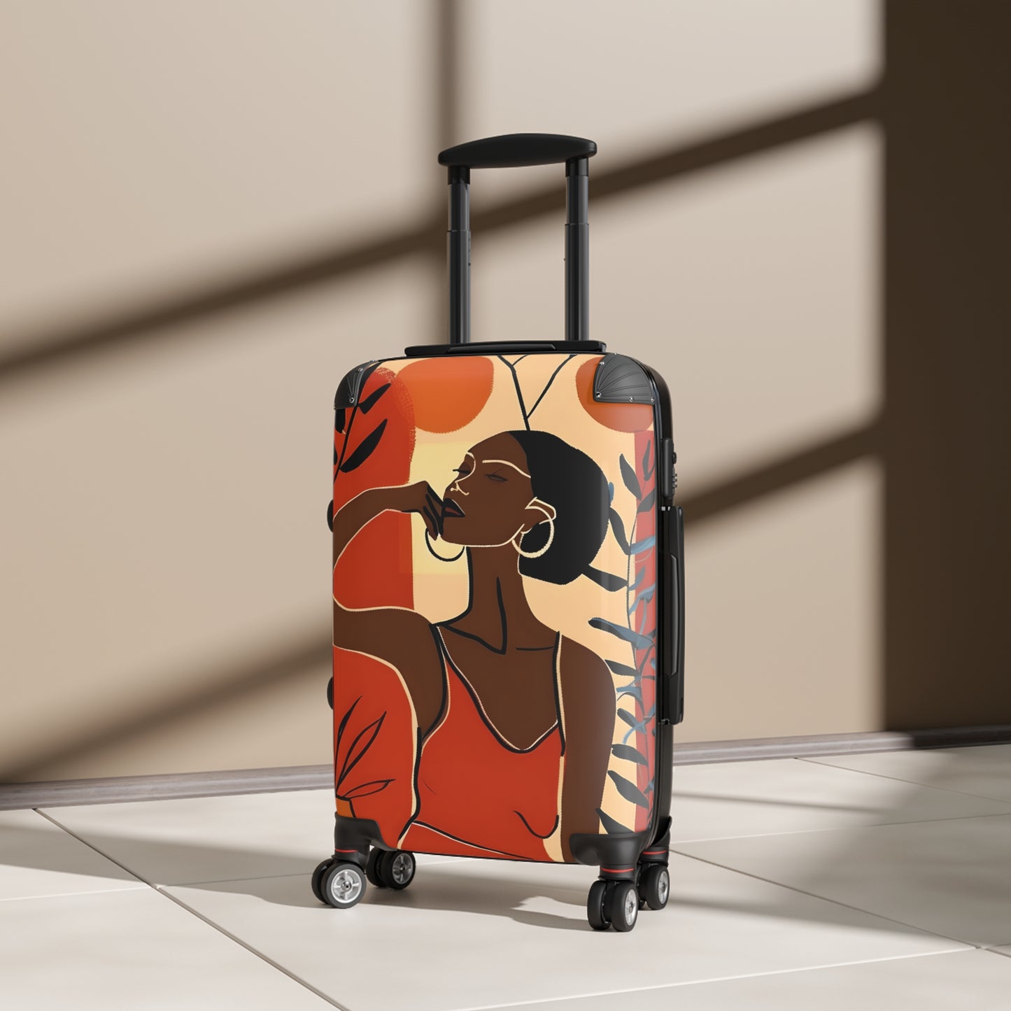 So Chill Abstract Black Woman Art Hardshell Hardside Lockable Spinner Suitcase