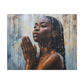 Naturally Peaceful Afrocentric Black Woman Art Canvas Wall Print