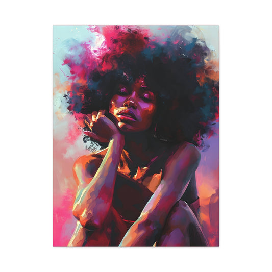 Lord Not Today Afrocentric Black Woman Abstract Art Canvas Wall Print