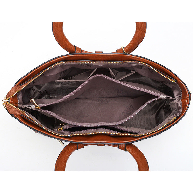 Vegan Leather Reptile Embossed Handbag with Crossbody Strap