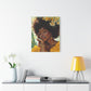 At Peace In The Garden Afrocentric Black Woman Art Canvas Wall Print