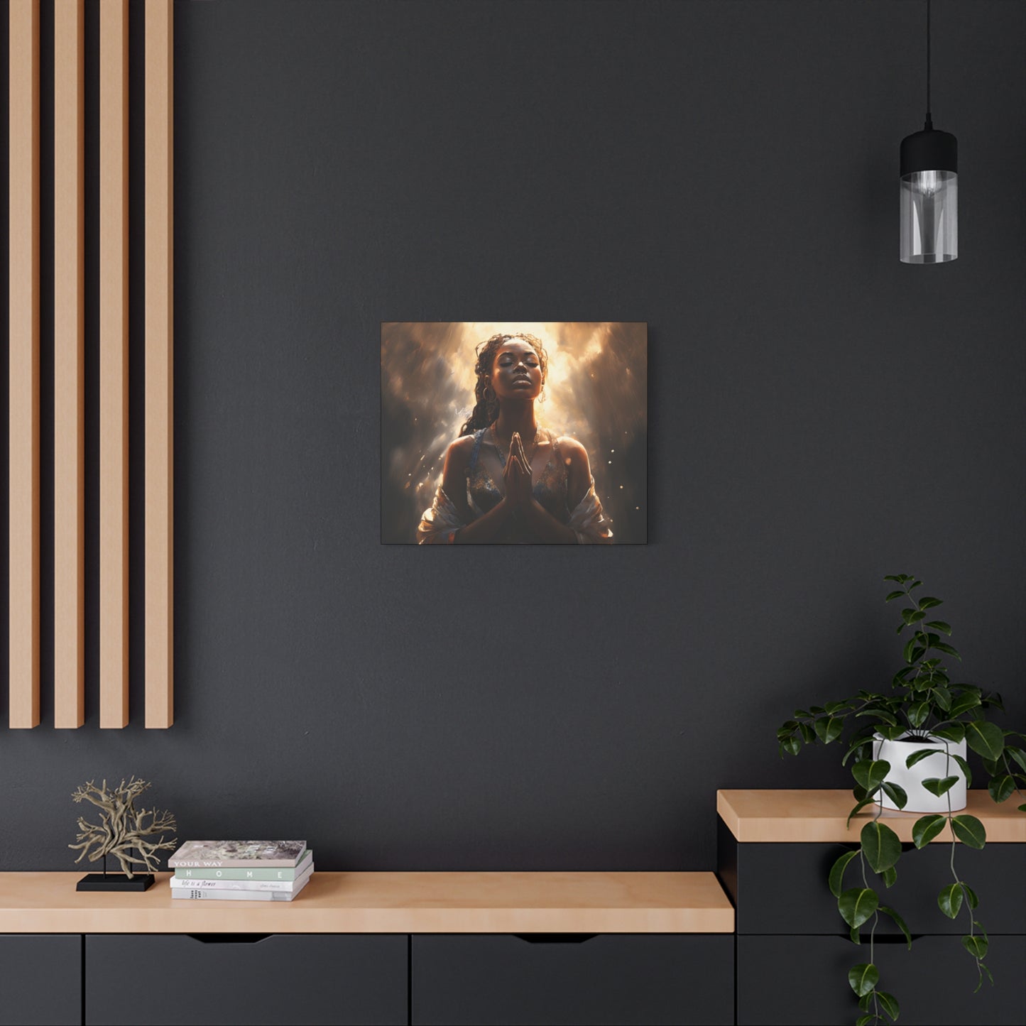 Please Listen To My Prayers Afrocentric Black Inspirational Spiritual Art Canvas Wall Print - Xtreme Shopper