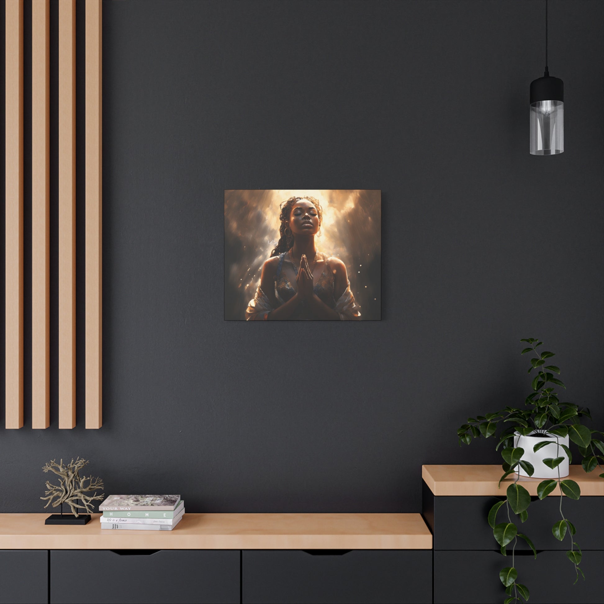 Please Listen To My Prayers Afrocentric Black Inspirational Spiritual Art Canvas Wall Print - Xtreme Shopper
