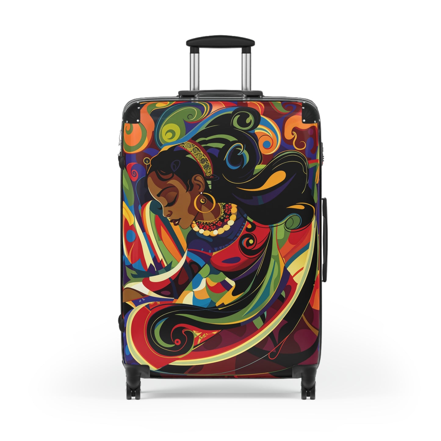 Surreally Beautiful One Black Woman Art Hardshell Hardside Lockable Spinner Suitcase