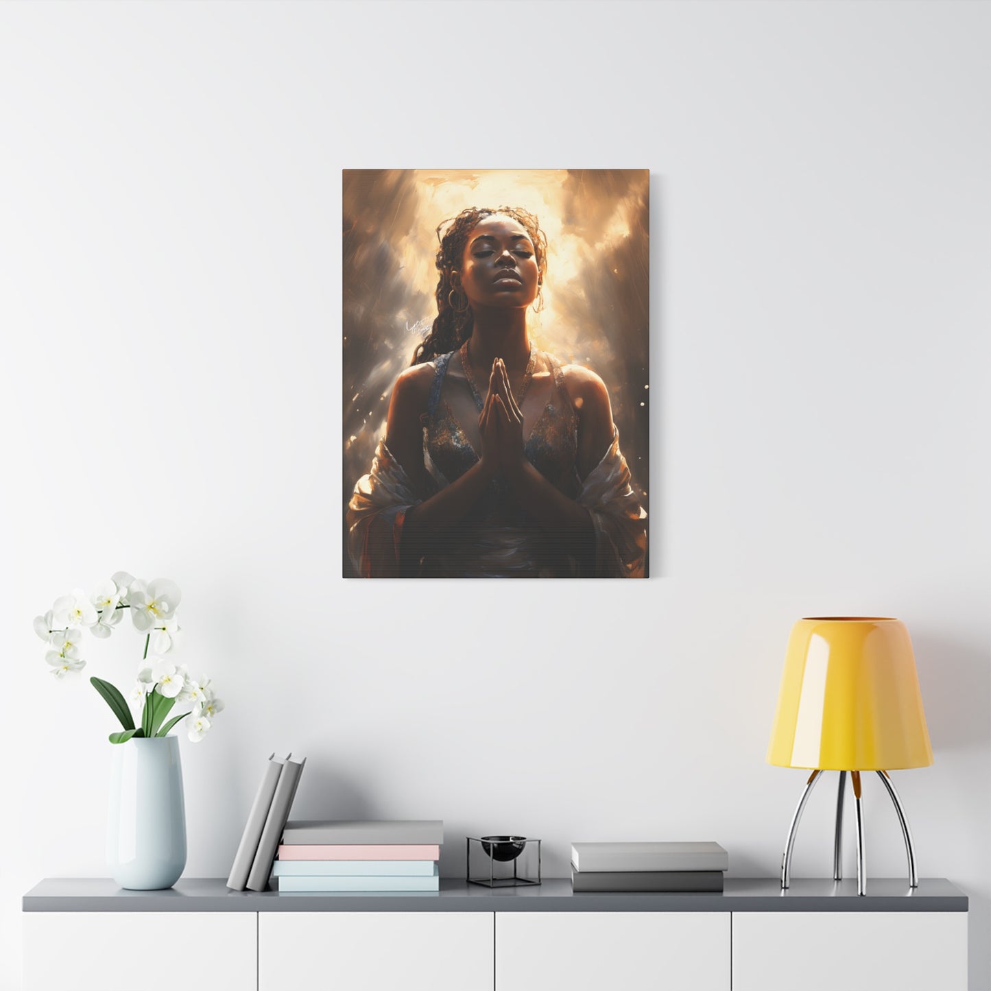 Please Listen To My Prayers Afrocentric Black Inspirational Spiritual Art Canvas Wall Print - Xtreme Shopper