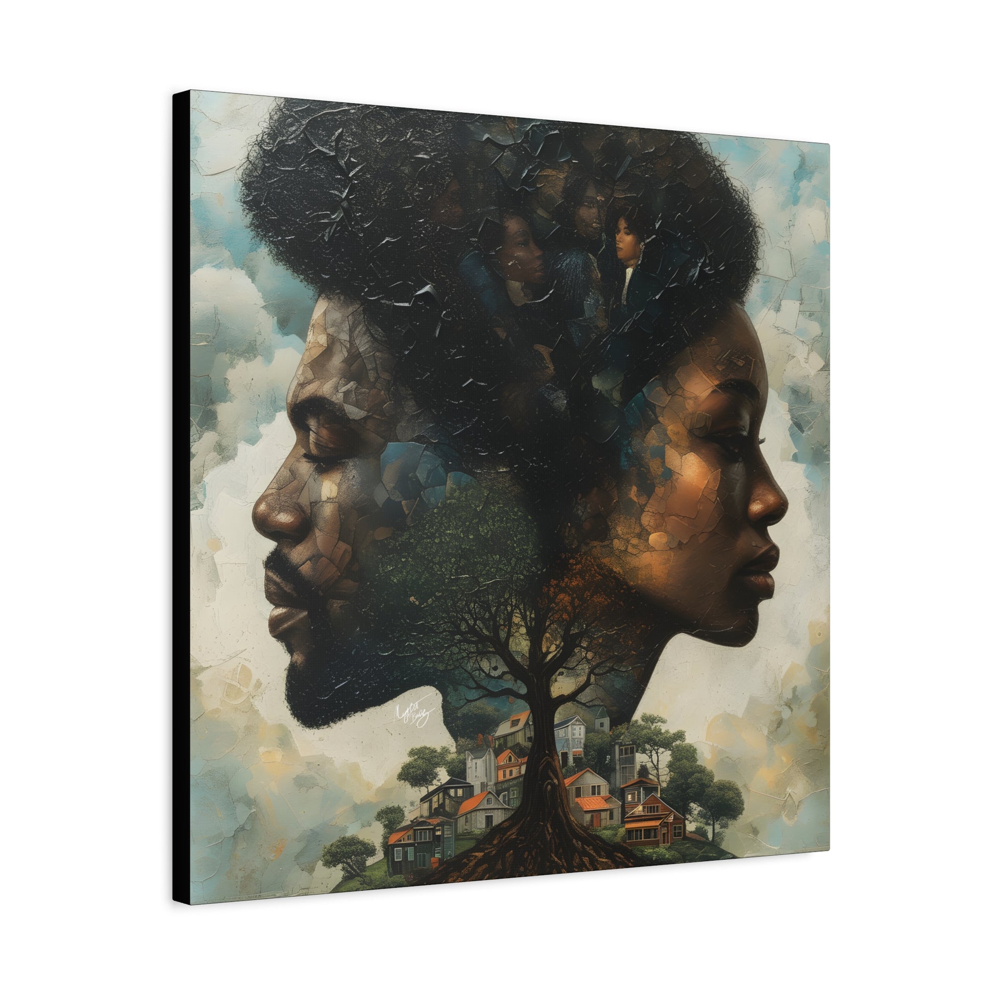 Together We Grow Afrocentric Black Art Canvas Wall Print - Xtreme Shopper