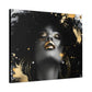 Gold Is My Passion Afrocentric Black Woman Abstract Art Canvas Wall Print