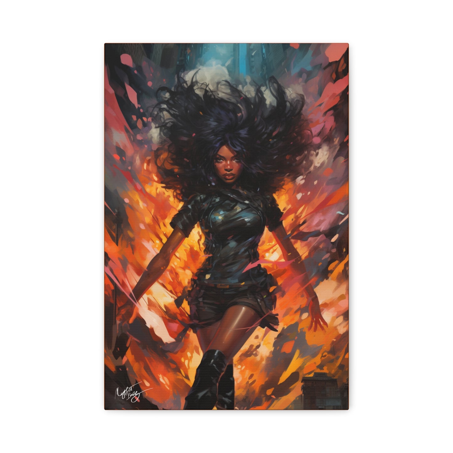 You Gonna Learn Today Gamer Fantasy Abstract Black Woman Artwork Canvas Wall Print - Xtreme Shopper