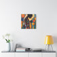 At Peace In Abstract Afrocentric Black Woman Abstract Art Canvas Wall Print - Xtreme Shopper