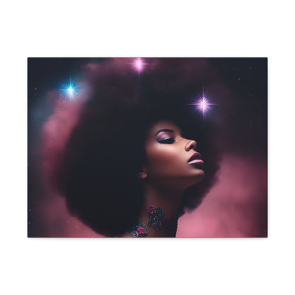 An Afrocentric Universe Fantasy Black Woman Canvas Wall Print