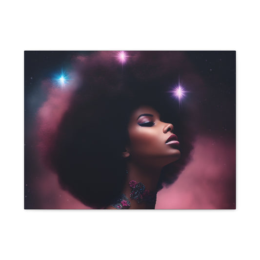 An Afrocentric Universe Fantasy Black Woman Canvas Wall Print