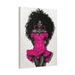 Pink Is My Color Black Woman Art Canvas Wall Print