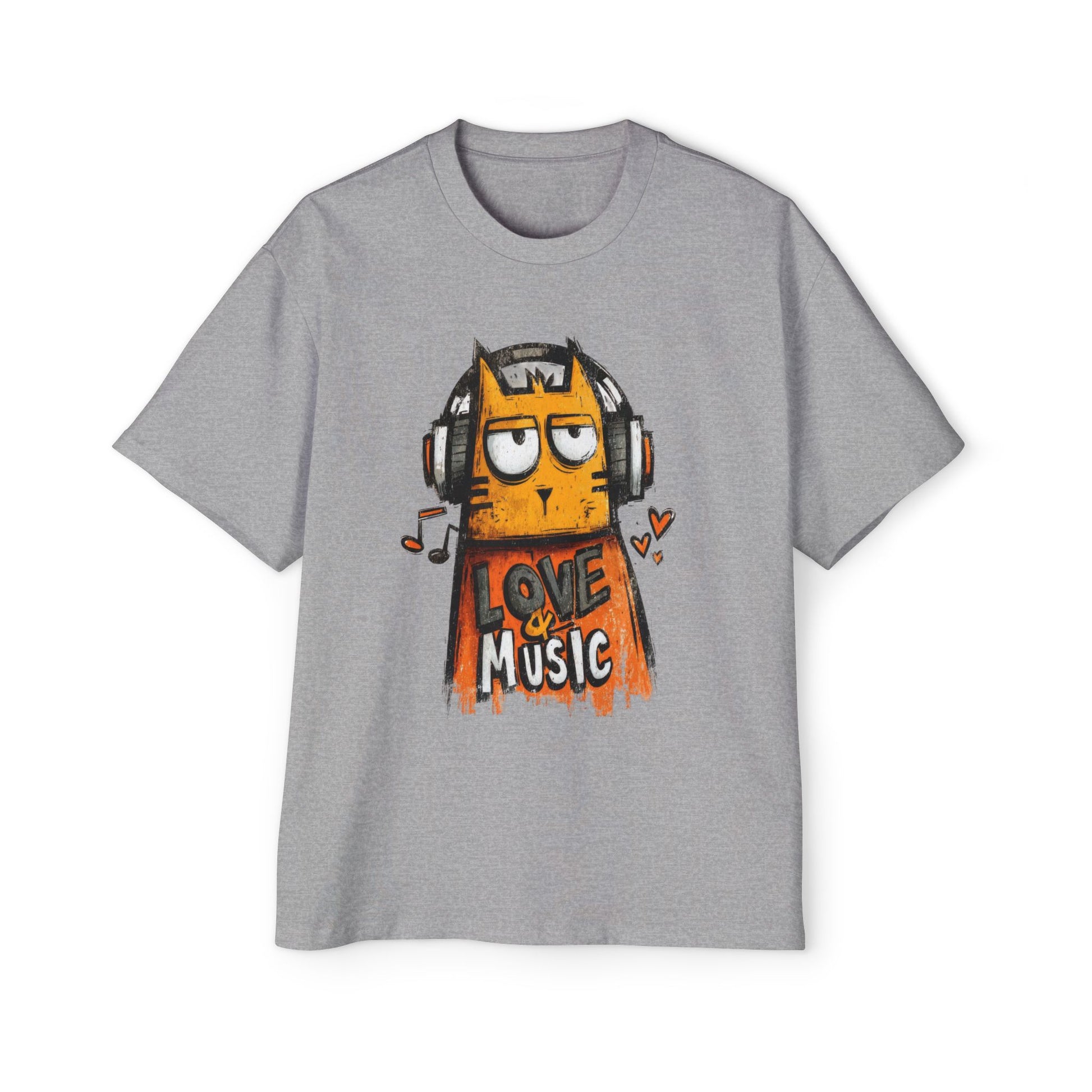 Cats Love Music Streetwear Unisex Heavyweight Cotton Oversized T-Shirt - Xtreme Shopper