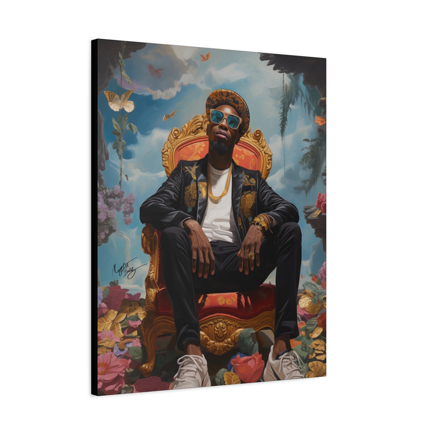 SurrealFlyism Afrocentric Black Man Art Canvas Wall Print