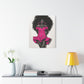 Pink Is My Color Black Woman Art Canvas Wall Print