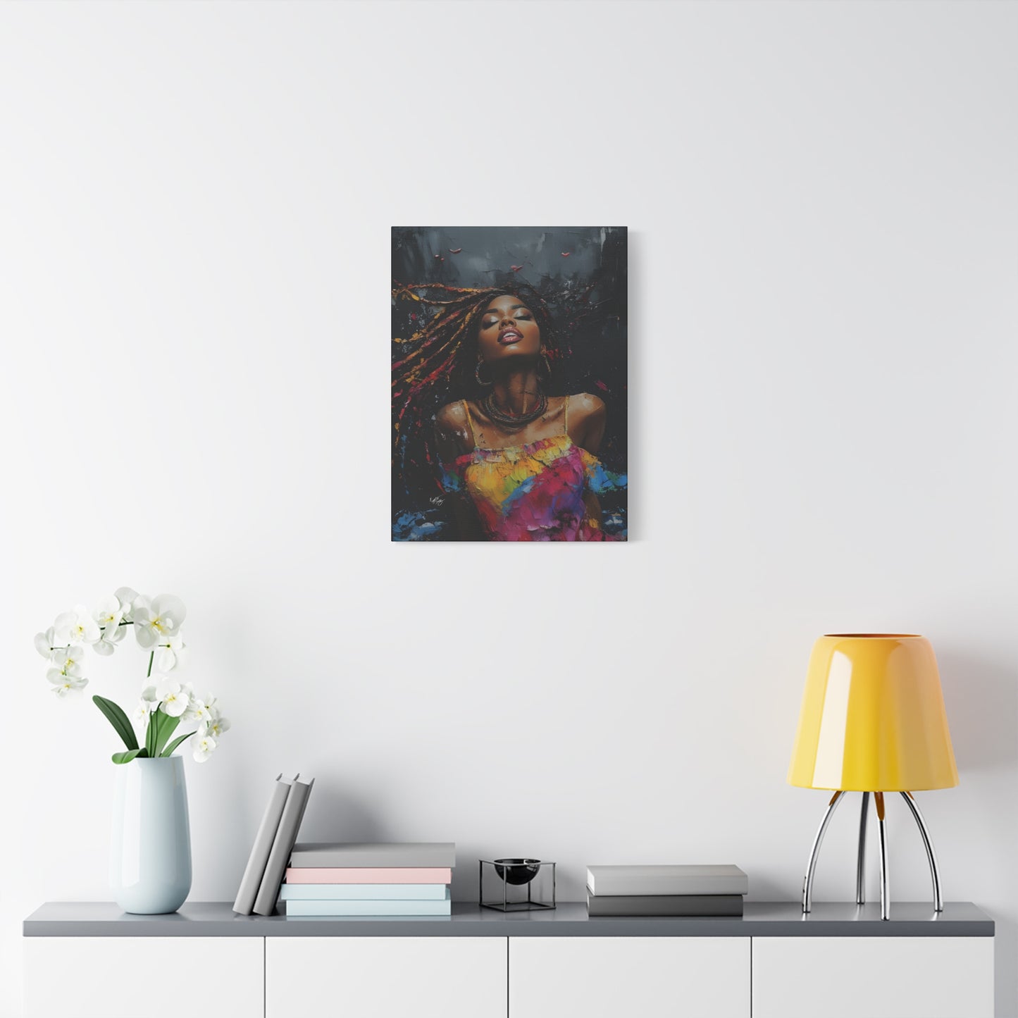 Euphoria Afrocentric Black Woman Abstract Art Canvas Wall Print