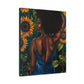 In The Garden Afrocentric Black Woman Art Canvas Wall Print