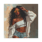 Never Let Them See You Sweat Afrocentric Black Woman Art Canvas Wall Print
