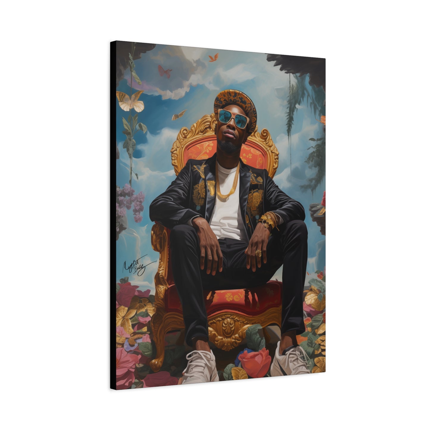 SurrealFlyism Afrocentric Black Man Art Canvas Wall Print