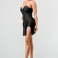 Trendy Bodycon Metallic Mini Bandage Dress