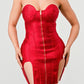 Trendy Bodycon Metallic Mini Bandage Dress