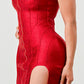 Trendy Bodycon Metallic Mini Bandage Dress