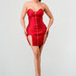 Trendy Bodycon Metallic Mini Bandage Dress